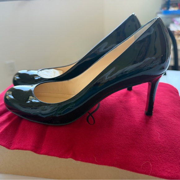 Christian Louboutin Simple 70 Black Patent Leather Heels - Picture 2 of 10